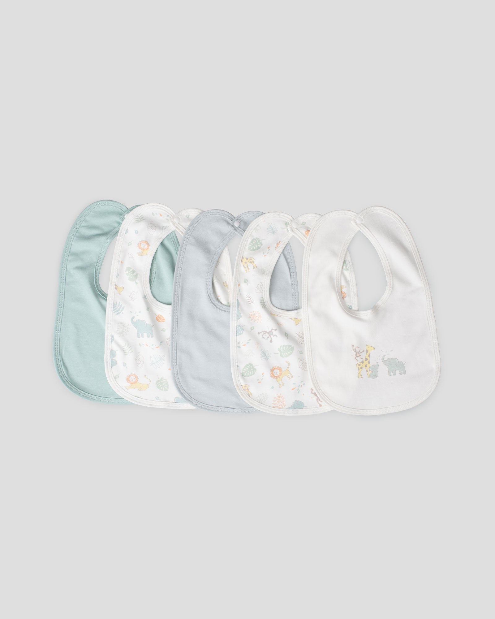 Little Linen Jersey Bib 5PK - Savanna Giraffe