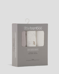 Little Bamboo Muslin Wraps 3Pk  - Stone Grey