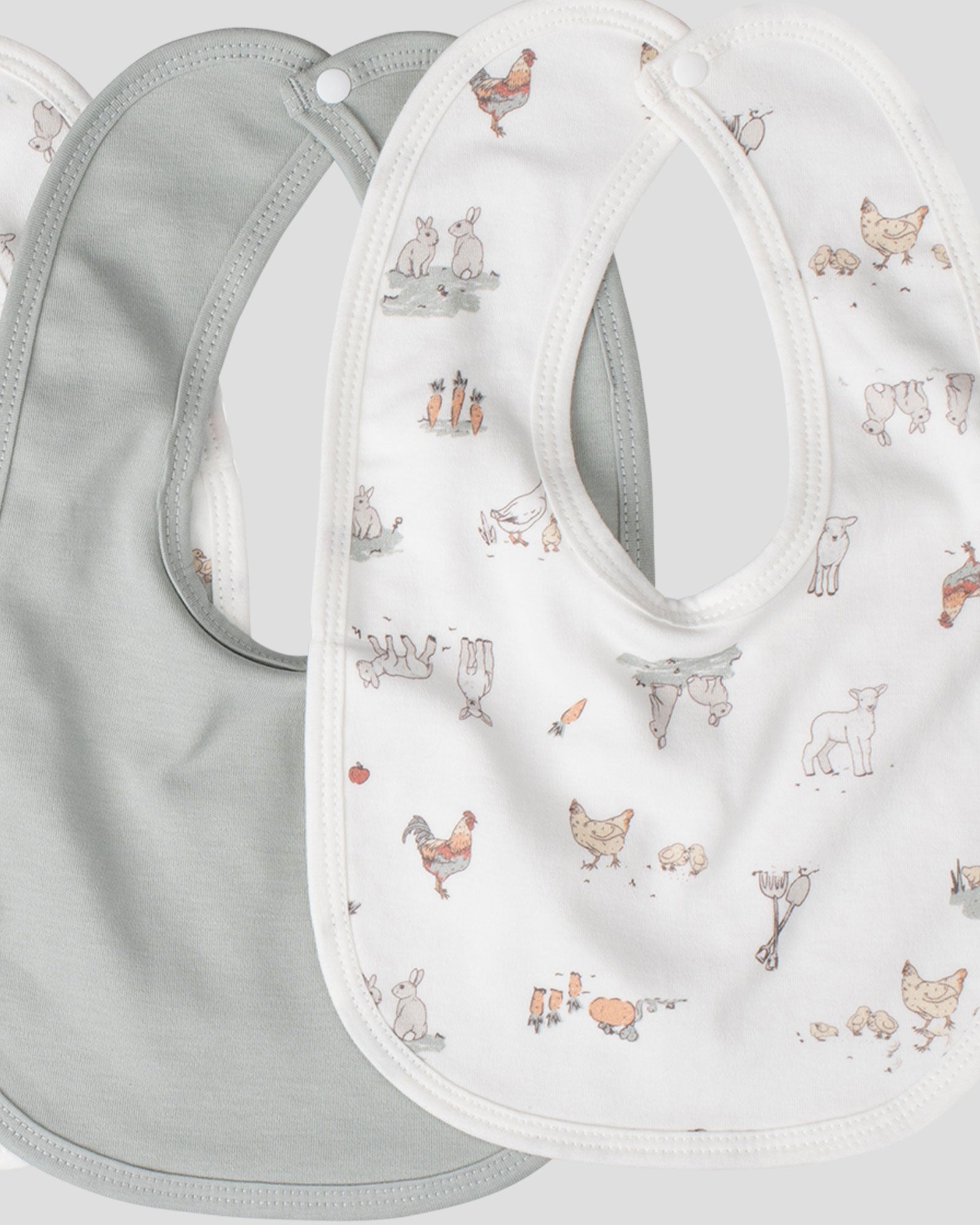 Little Linen Jersey Bib 5PK - Farmyard Lamb