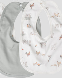 Little Linen Jersey Bib 5PK - Farmyard Lamb