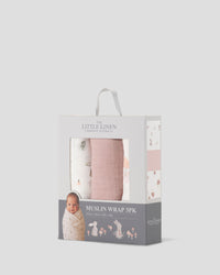 Little Linen Muslin Wraps 3PK - Harvest Bunny