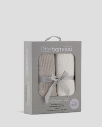 Little Bamboo Cellular Blanket 2Pk  - Stone Grey