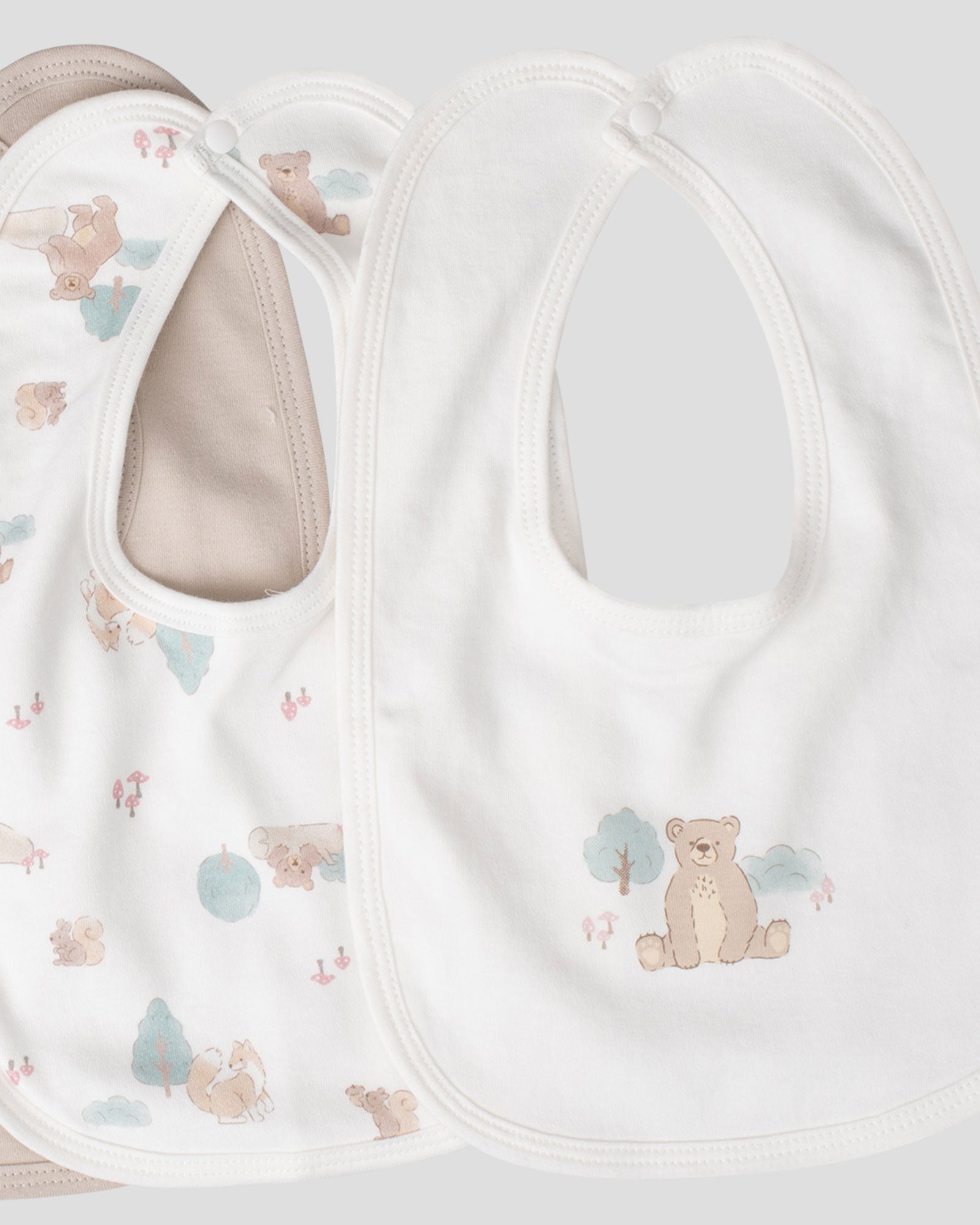 Little Linen Jersey Bib 5PK - Bushland Bear