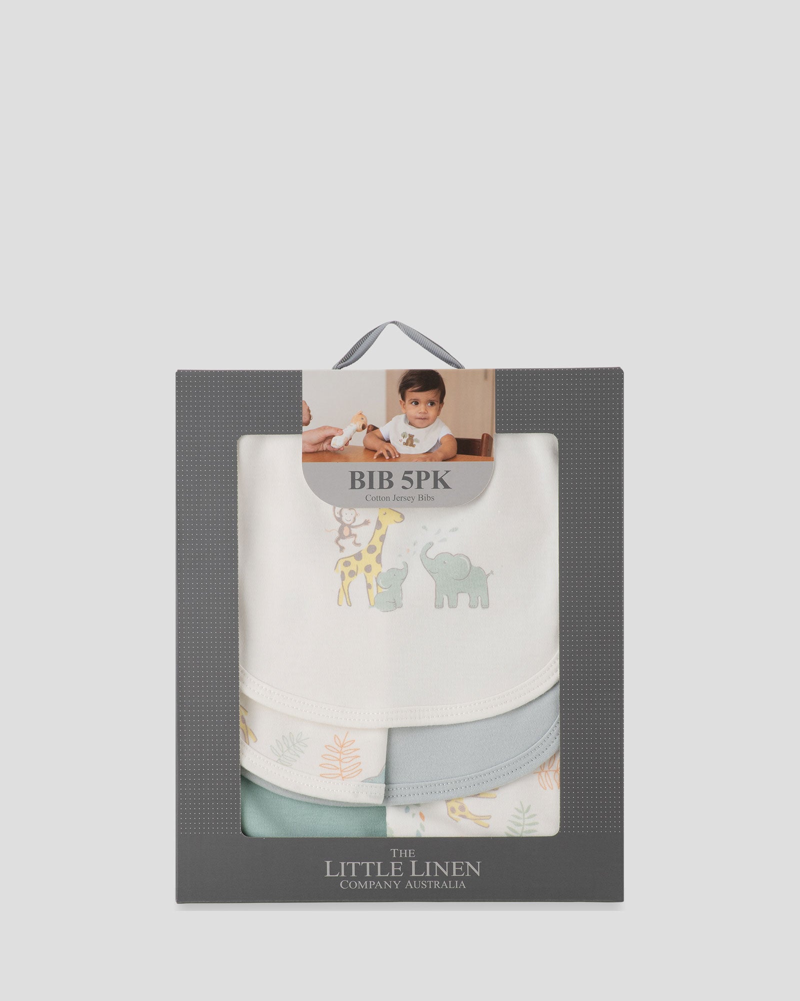 Little Linen Jersey Bib 5PK - Savanna Giraffe