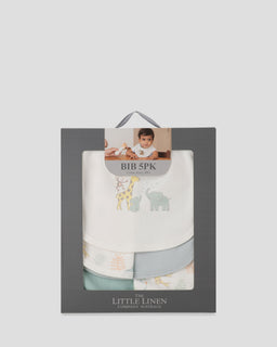 Little Linen Jersey Bib 5PK - Savanna Giraffe