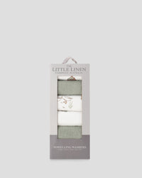 Little Linen Baby Towelling Wash Cloths 6PK - Farmyard Lamb
