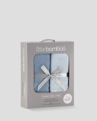 Little Bamboo Baby Hooded Towels 2PK - Retro Blue