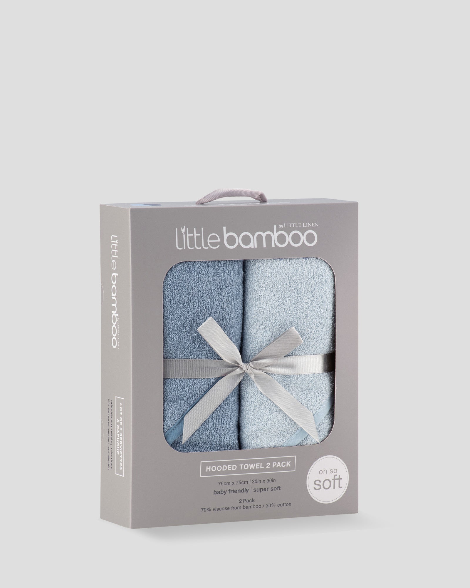 Little Bamboo Baby Hooded Towels 2PK - Retro Blue