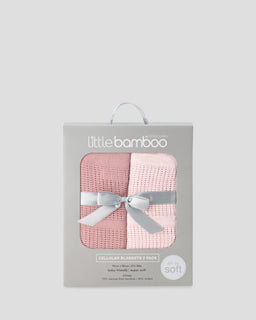 Little Bamboo Baby Cellular Blanket 2Pk - Dusty Rose