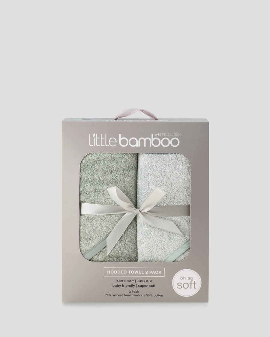 Little Bamboo Baby Hooded Towels 2PK - Bayleaf
