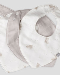 Little Bamboo Muslin Bib 5PK  - Stone Grey
