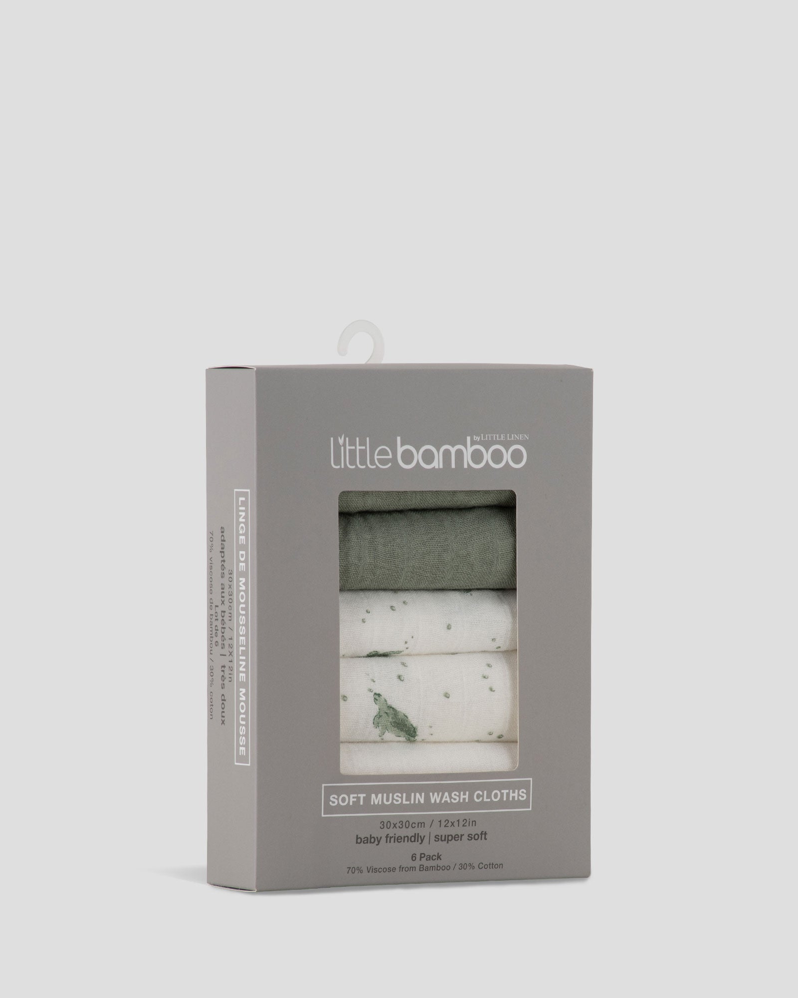 Little Bamboo Muslin Washers 6Pk  - Turtle Bay