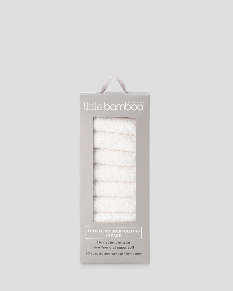 Little Bamboo Baby Towelling Washers 10PK - Natural