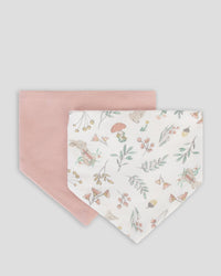 Little Linen Jersey Bib 2 Pk Harvest Bunny Flat Lay