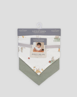 Little Linen Jersey Bib 2 Pk Farmyard Lamb Front Pack