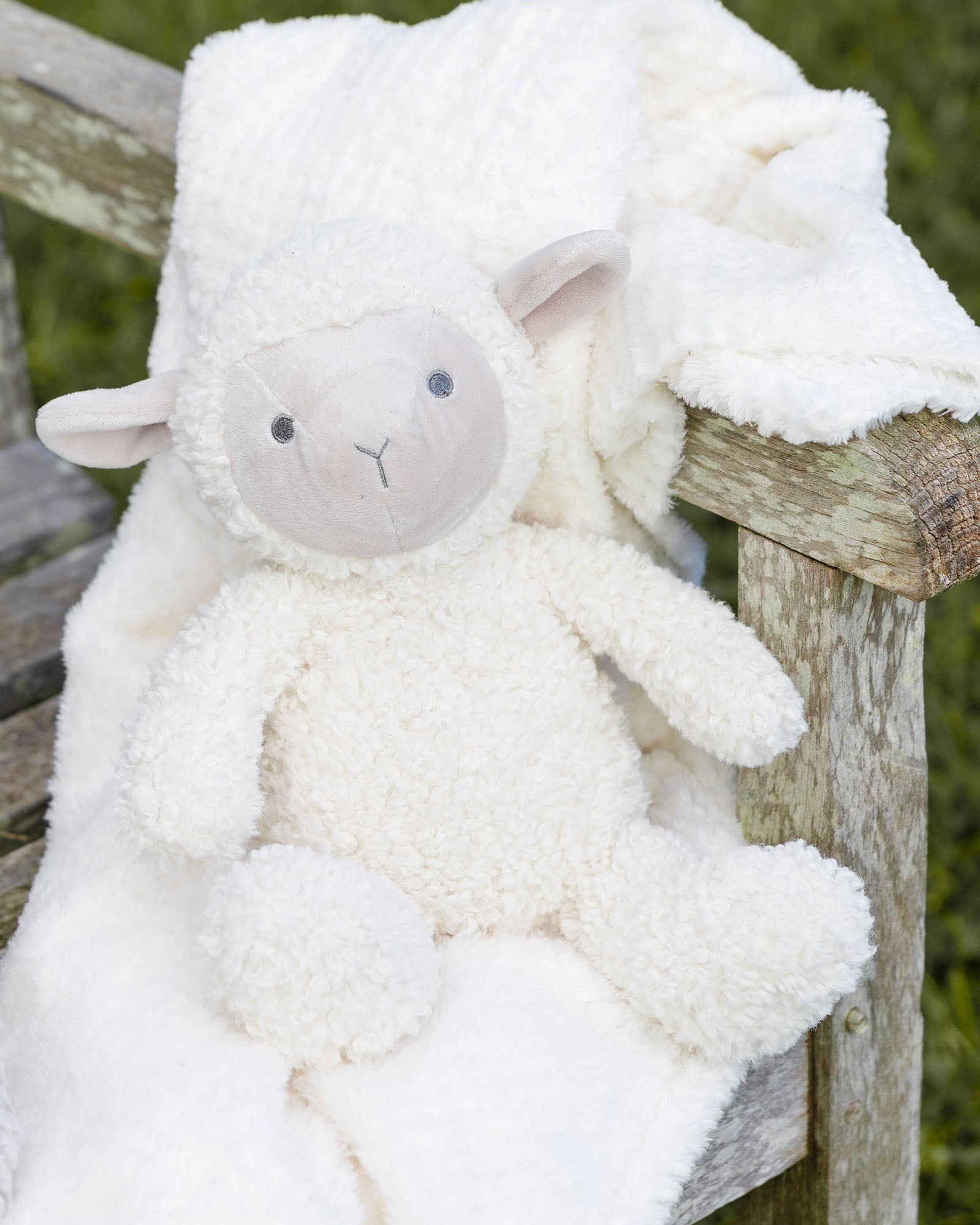 Little Linen Plush Baby Toy & Blanket Farmyard Lamb Lifestyle