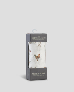 Little Linen Muslin 1pk Prints Farmyard Lamb Side Pack