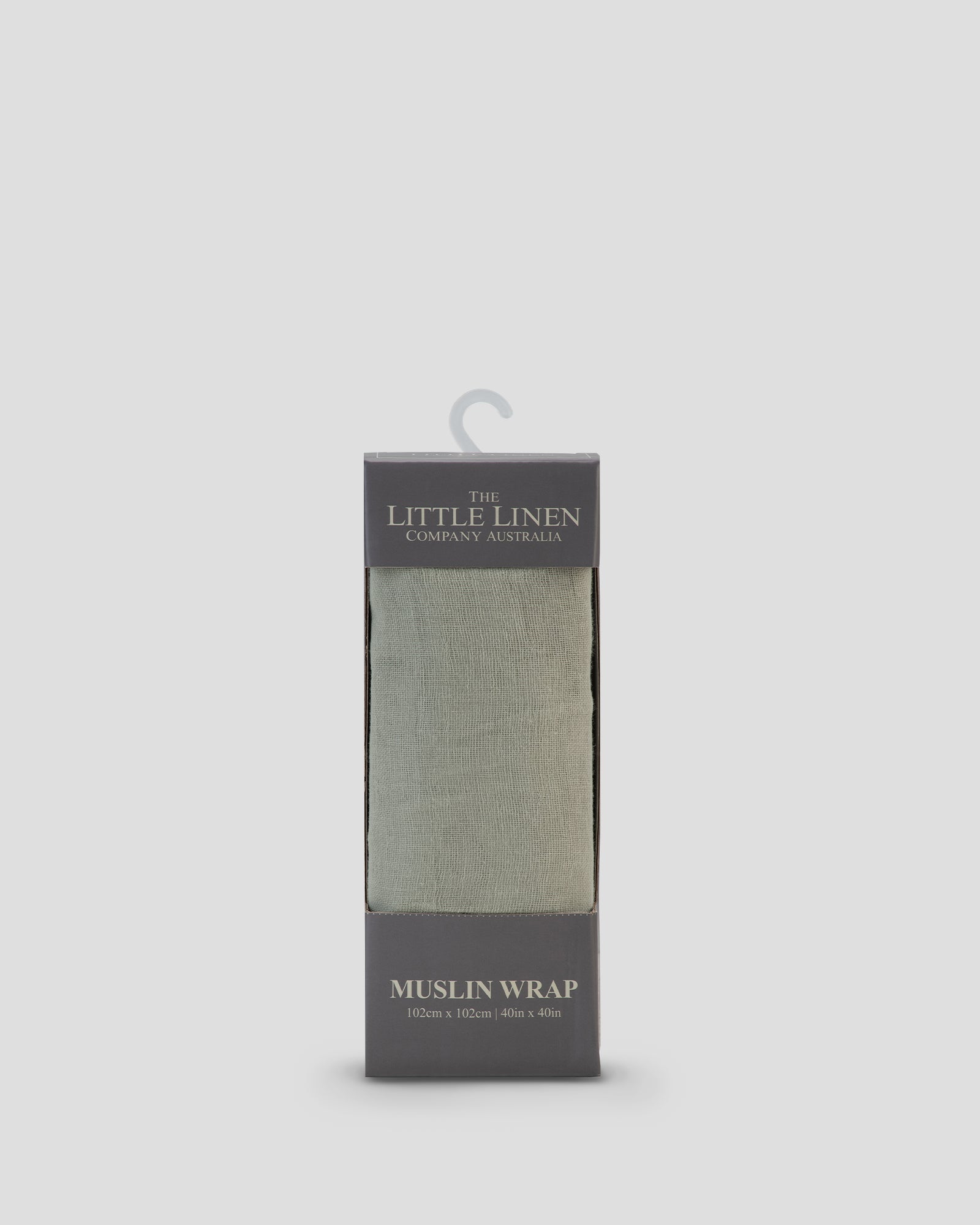 Little Linen Muslin 1pk Solids Farmyard Lamb Sage Green Front Pack