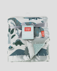 Weegoamigo Sherpa + Mink Baby Blanket - Roar-y McIlroy Dinosaur