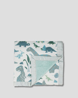 Weegoamigo Sherpa + Mink Baby Blanket - Roar-y McIlroy Dinosaur