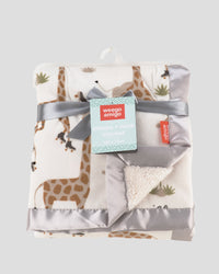 Weegoamigo Sherpa + Mink Baby Blanket - Stevie Necks Giraffe